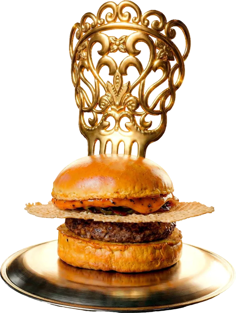 La burger campeona de España 2025 coronada con el trofeo, sobre pan brioche de Briox Baker